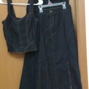 Corset top ,skirt,2/ pairs jeans matching